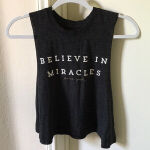 Spiritual Gangster Muscle Tank - dark grey with white graphics